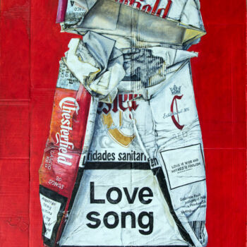 Ζωγραφική με τίτλο "Love song" από Gabriele Friscia, Αυθεντικά έργα τέχνης, Λάδι Τοποθετήθηκε στο Ξύλινο πάνελ