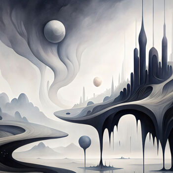 Digital Arts titled "Shadowscape" by Miguel Bruzual, Original Artwork, Digital Painting
