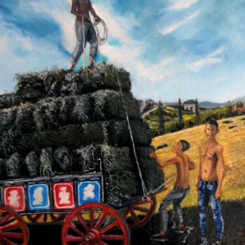 Pintura titulada "Country boys" por Giorgos Nicolaou (Gncl), Obra de arte original, Oleo Montado en Bastidor de camilla de m…