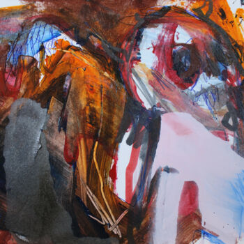 Peinture intitulée "Animal bones 8" par Miloš Hronec, Œuvre d'art originale, Acrylique