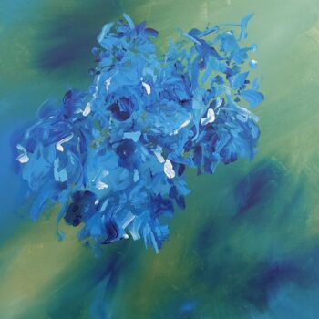 「Lilas」というタイトルの絵画 Christelle Moreauによって, オリジナルのアートワーク, アクリル ウッドストレッチャーフレームにマウント