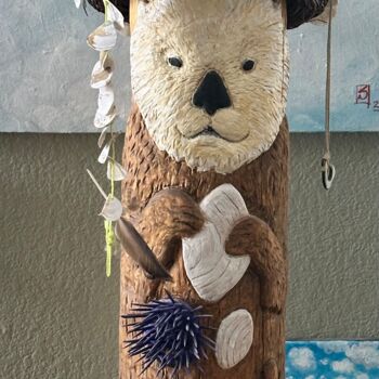 Sculpture titled "Sister of the Sea" by Erik Schlobohm, Original Artwork, Wood