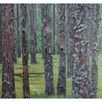Peinture intitulée "Mossy forest" par Liza Nabokova, Œuvre d'art originale, Acrylique Monté sur Châssis en bois
