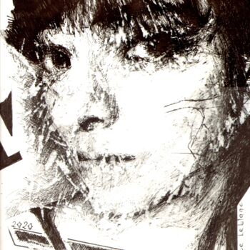 Tekening getiteld "Takako Ikehata" door Dominique Leblanc, Origineel Kunstwerk, Inkt
