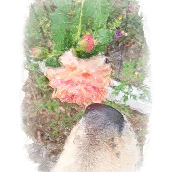 Digital Arts titled "Golden Rose" by Photospoon, Original Artwork, Digital Painting