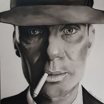 Peinture intitulée "Cillian Murphy as O…" par Stefanie Kirchler (YouArt.by.Steffi), Œuvre d'art originale, Fusain
