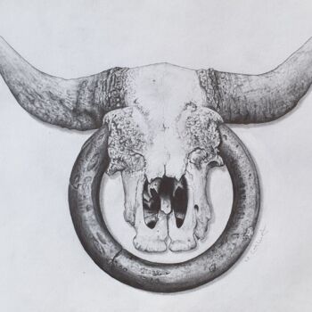 图画 标题为“Sternzeichen Stier” 由Manuel Gutknecht, 原创艺术品, 铅笔