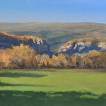 Painting titled "Gorges de la Méouge…" by Pascal Giroud, Original Artwork, Oil Mounted on Wood Panel
