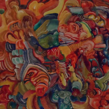 Schilderij getiteld "Berlingot" door Geneviève Durantou, Origineel Kunstwerk, Gouache