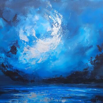 Malerei mit dem Titel "Sea of blue" von Sophia Kühn, Original-Kunstwerk, Acryl Auf Keilrahmen aus Holz montiert