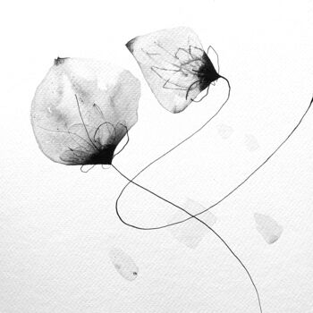 Dessin intitulée "L'un et l'autre enl…" par Isabelle Mignot, Œuvre d'art originale, Encre