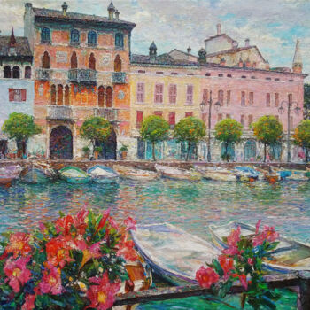 Ζωγραφική με τίτλο "Pastel shades of De…" από Gunchenko, Αυθεντικά έργα τέχνης, Λάδι Τοποθετήθηκε στο Ξύλινο φορείο σκελετό