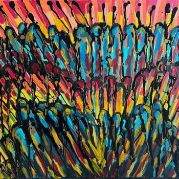 Painting titled "Fragilité" by Caco, Original Artwork, Acrylic Mounted on Wood Stretcher frame