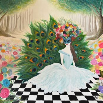 Malerei mit dem Titel "Mystique" von Roula Chreim, Original-Kunstwerk, Acryl