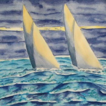 Ζωγραφική με τίτλο "AQUARELLE originale…" από Isabelle Redonnet, Αυθεντικά έργα τέχνης, Ακουαρέλα