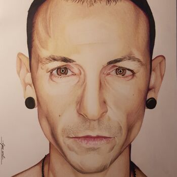 Disegno intitolato "Chester Bennington" da Stefanie Kirchler (YouArt.by.Steffi), Opera d'arte originale, Pastello