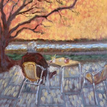 Peinture intitulée "Evening contemplati…" par Albina Ayhan, Œuvre d'art originale, Huile