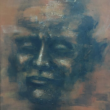 Painting titled "abstract portrait2" by Aziz Abu Ghazaleh, Original Artwork, Acrylic