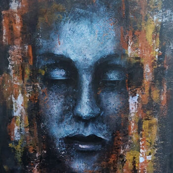 Ζωγραφική με τίτλο "abstract portrait4" από Aziz Abu Ghazaleh, Αυθεντικά έργα τέχνης, Ακρυλικό