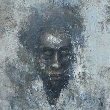 Painting titled "abstract portrait5" by Aziz Abu Ghazaleh, Original Artwork, Acrylic