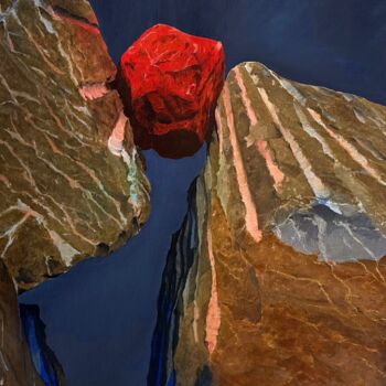 Malerei mit dem Titel "Entre Deux Mondes" von Olivier Secretan, Original-Kunstwerk, Öl Auf Keilrahmen aus Holz montiert