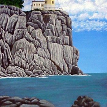 Painting titled "Split Rock Lighthou…" by Frederic Kohli, Original Artwork, Oil