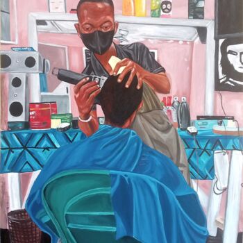 绘画 标题为“Hairdresser” 由Awe Haiwe, 原创艺术品, 丙烯