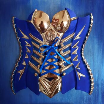 雕塑 标题为“Corset 01” 由Myr Sculptures, 原创艺术品, 陶瓷 安装在纸板上