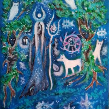 제목이 "Enchanted Forest. T…"인 미술작품 Karolina Ingo (Karolina Navi -Ingo)로, 원작, 아크릴