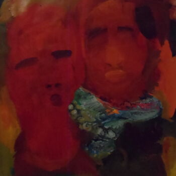 Malerei mit dem Titel "Le Foulard" von Geneviève Durantou, Original-Kunstwerk, Acryl