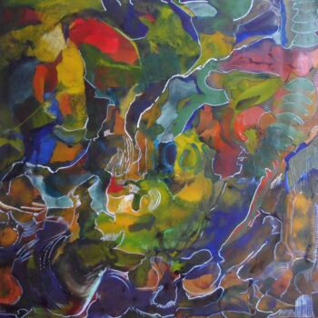 Schilderij getiteld "Feuillage" door Geneviève Durantou, Origineel Kunstwerk, Acryl