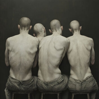 제목이 "Three Chairs"인 디지털 아트 Suima로, 원작, AI 생성 이미지