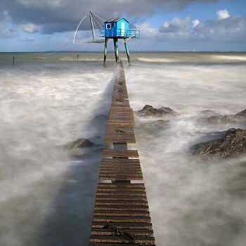 Photographie intitulée "De bleu, le chemin.…" par Christian Thibaud, Œuvre d'art originale, Photographie numérique Monté sur…