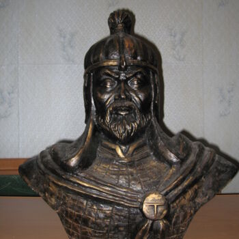 雕塑 标题为“Бюст Кабанбай батыра” 由Dauren Mukhamejanov (Dauren Maqsutkhanuly), 原创艺术品, 石膏