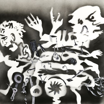 图画 标题为“Destruction primord…” 由Bruno Sentier (Assemblages), 原创艺术品, 墨