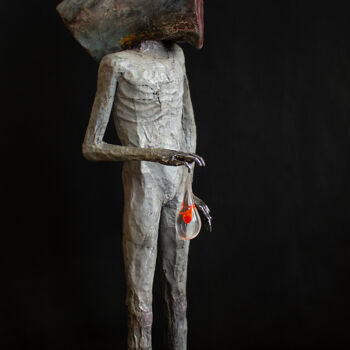 Sculpture titled "Self-contemplation" by Alexander Dedov, Original Artwork, Metals