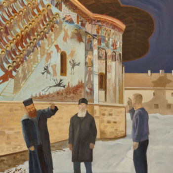 Peinture intitulée "Decision" par Tudor Gafton, Œuvre d'art originale, Huile Monté sur Châssis en bois
