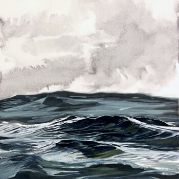 Peinture intitulée "Houle # 3" par Gaele Flao, Œuvre d'art originale, Huile Monté sur Panneau de bois
