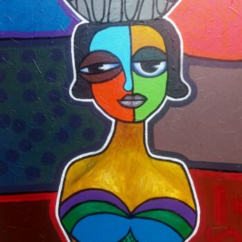 Painting titled "Fura De Nunu" by Omonu Salisu, Original Artwork, Acrylic