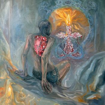 Peinture intitulée "𝑾𝒉𝒆𝒓𝒆 𝒕𝒉𝒆 𝒍𝒊𝒈𝒉𝒕 𝒕𝒐𝒖…" par Narcissuz, Œuvre d'art originale, Huile