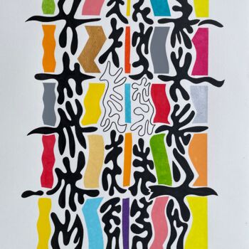 Dessin intitulée "25 006 Bird" par Pascal Cavalli, Œuvre d'art originale, Acrylique