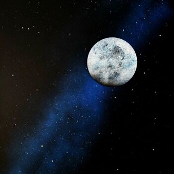 Painting titled "Blue Moon" by Daniel Du Preez, Original Artwork, Spray paint