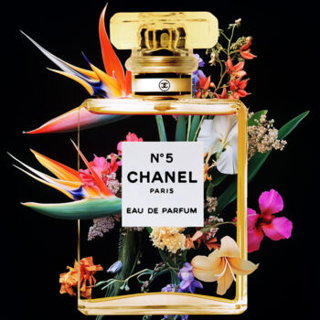 Arte digitale intitolato "Chanel's Floral Sym…" da Lea Ottavi, Opera d'arte originale, Fotomontaggio