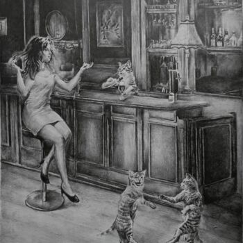 图画 标题为“A cheerful company” 由Dmitry Selivanov, 原创艺术品, 铅笔