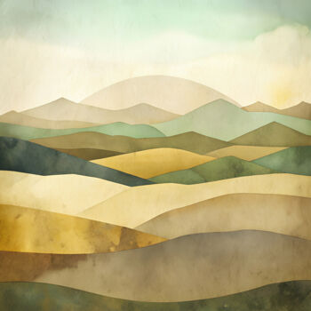 Digital Arts titled "Tranquil Horizons" by Miguel Bruzual, Original Artwork, Digital Painting
