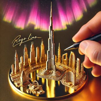 Digitale Kunst getiteld "Burj Khalifa 2" door Rogo Lino, Origineel Kunstwerk, AI gegenereerde afbeelding