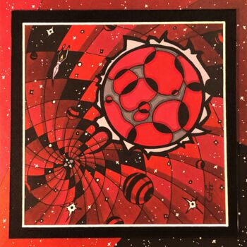 Dessin intitulée "(7) en solo (galaxi…" par Vincent Gibert, Œuvre d'art originale, Marqueur