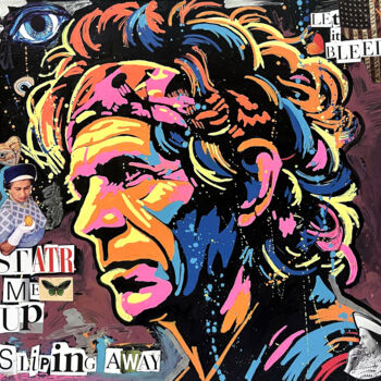 Collages intitulée "Keith Richards" par Denis Mikhaylov, Œuvre d'art originale, Acrylique