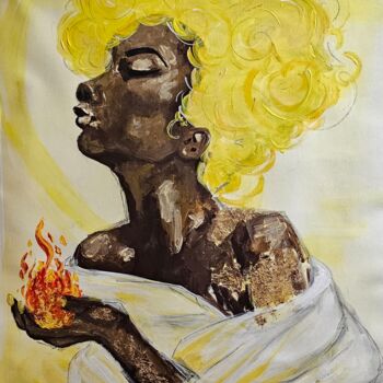 Peinture intitulée "Manipura" par Maria M., Œuvre d'art originale, Acrylique