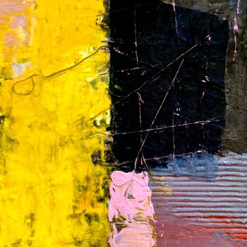 Painting titled "Thin Line" by Diane Leon, Original Artwork, Acrylic Mounted on Wood Stretcher frame